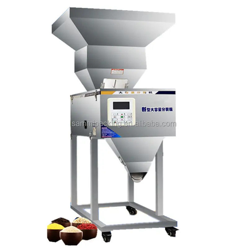 100-2500g نیمه اتوماتیک دانه / پودر / برنج / قهوه / ادویه وزن بسته بندی ماشین با hopper بزرگ