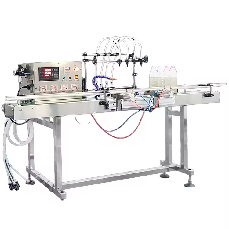 Simple Operation Automatic Four Head Filling Machine Oral Liquid Filling Machine for Milk Juice Soy Sauce Vinegar