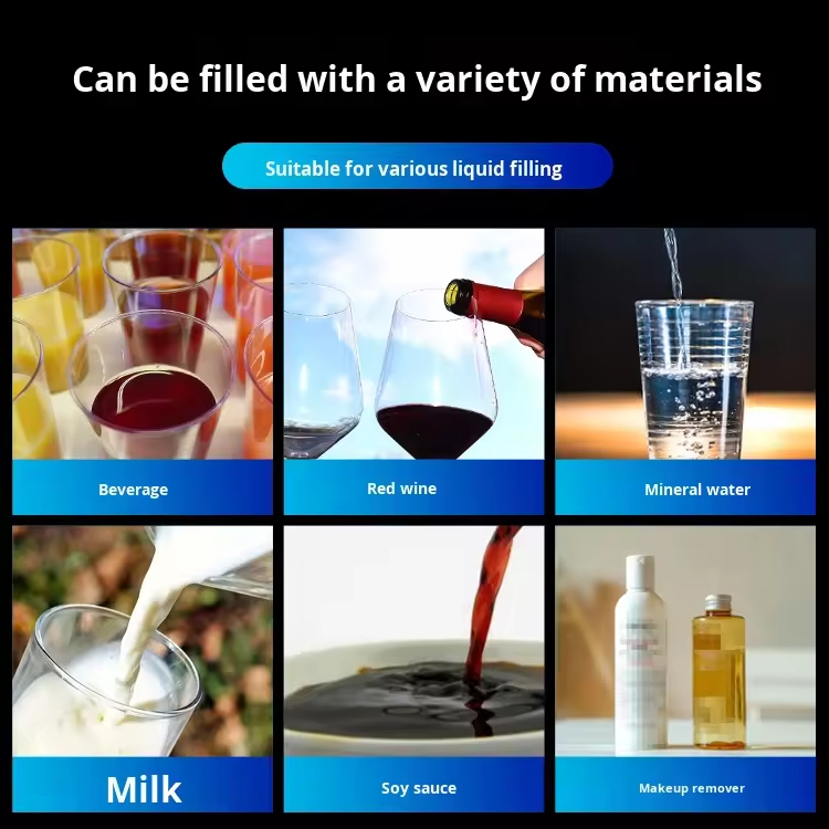 Simple Operation Automatic Four Head Filling Machine Oral Liquid Filling Machine for Milk Juice Soy Sauce Vinegar