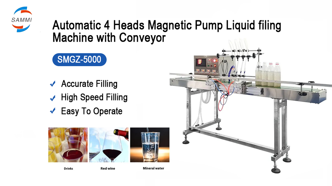 Simple Operation Automatic Four Head Filling Machine Oral Liquid Filling Machine for Milk Juice Soy Sauce Vinegar