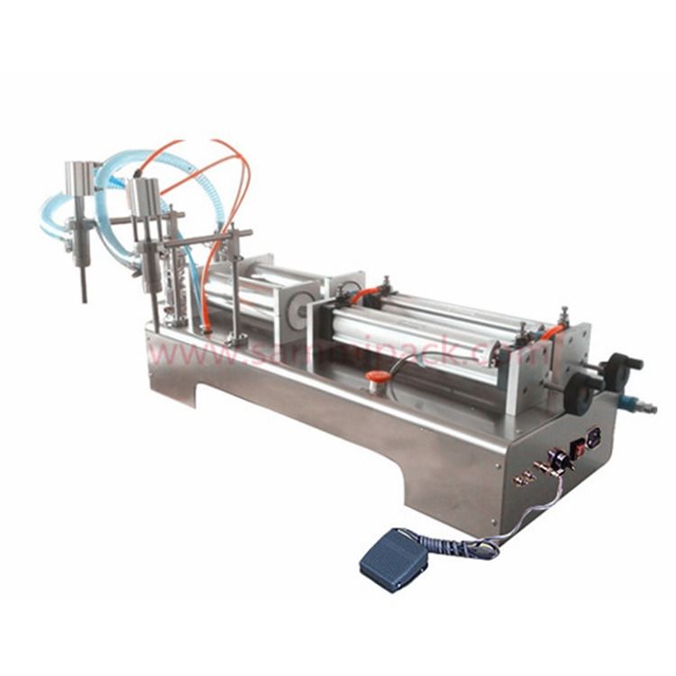 دستگاه پرکننده مایعات پنوماتیک با نازل دوتایی برای پر کردن شامپو، روغن، مواد شیمیایی G1WY-2Y-500