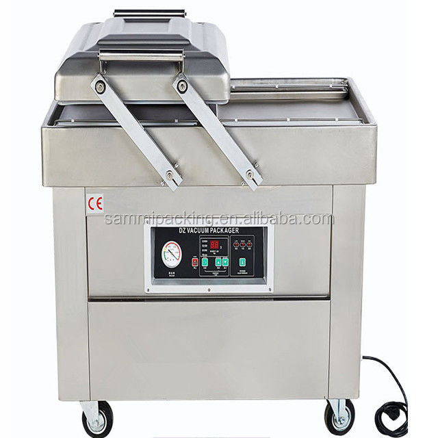 دستگاه بسته بندی خلاء دو اتاقی DZ500/2SB برای غذاهای دریایی، گوشت، مرغ، توفو، ماهی، بادام زمینی