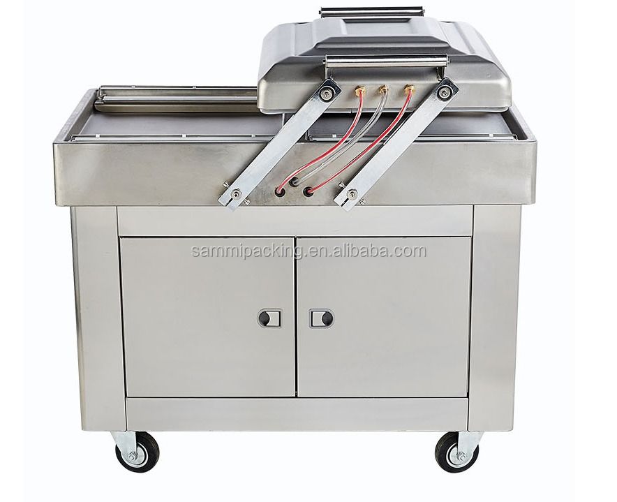 دستگاه بسته بندی خلاء دو اتاقی DZ500/2SB برای غذاهای دریایی، گوشت، مرغ، توفو، ماهی، بادام زمینی