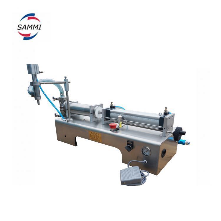 دستگاه پرکن مایعات و مواد شیمیایی پنوماتیک جدید، پرکن حجمی پیستونی نیمه اتوماتیک برای آب، روغن، نوشیدنی ها، وضعیت: استفاده شده