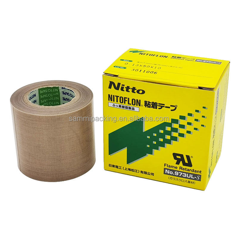 نوار چسب فلورپلاستیک فیبر شیشه ای اشباع شده الکتریکی Nitto Denko Nitoflon 973UL-S PTFE