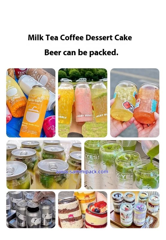 فروش داغ نیمه اتوماتیک میله بسته بندی ماشین PET / آلومینیوم / قوطی قوطی بسته بندی برای نوشیدنی حباب چای سودا آبمیوه قهوه قیمت کارخانه