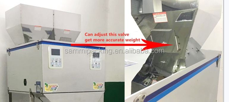 دستگاه پرکن پودر با کیفیت بالا 50-5000 گرم، دستگاه بسته بندی خودکار ذرات چای، غلات، آجیل، توزین و پرکن