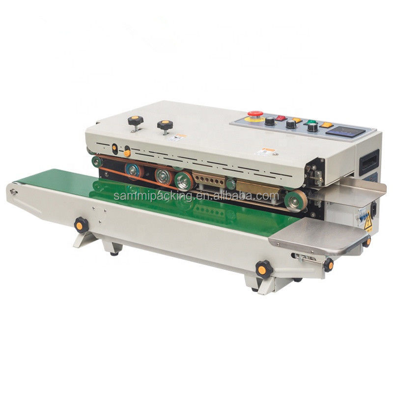دستگاه مهر و موم کیسه های نیمه اتوماتیک افقی مهر و موم گرمی الکتریکی دستی برای کارتون ها شامل چاپ تاریخ دسته