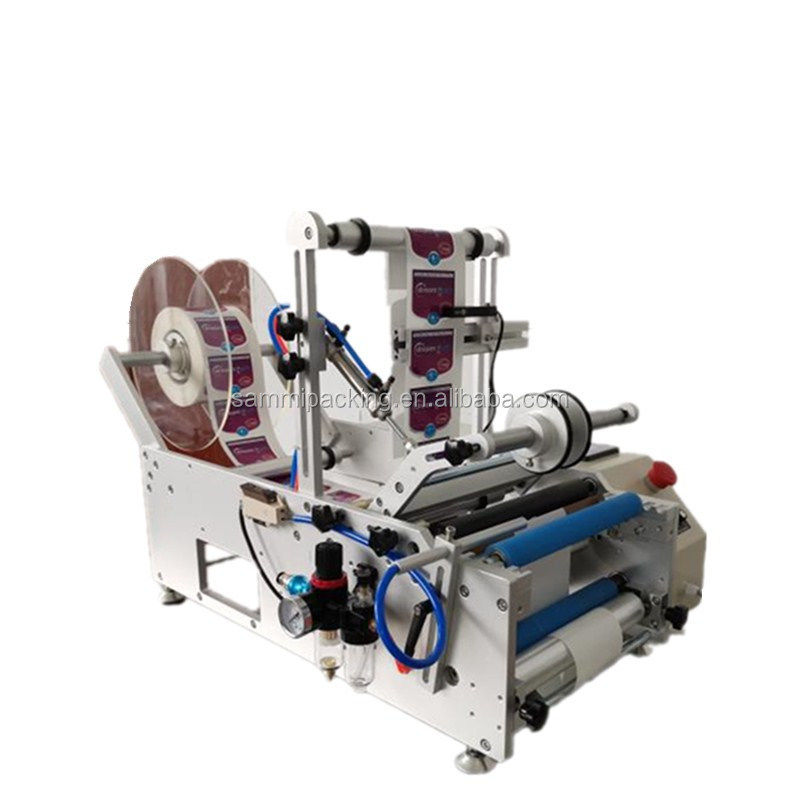 نیمه اتوماتیک بطری شیشه ای 10 میلی لیتر برچسب تک / دو طرفه برچسب دایره ای بطری برچسب گذاری ماشین