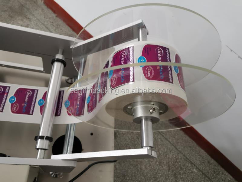 Semi Auto Labeling Machine Double Sided Round Bottle Adhesive Sticker Labeler Plastic Glass Jars دو طرفه برچسب گذاری ماشین