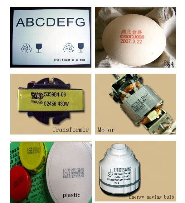 چاپگر جوهرافشان صنعتی آسان برای کار با زمان/تاریخ/کاراکتر برای بطری/سیم/کابل/تخم مرغ/کیسه