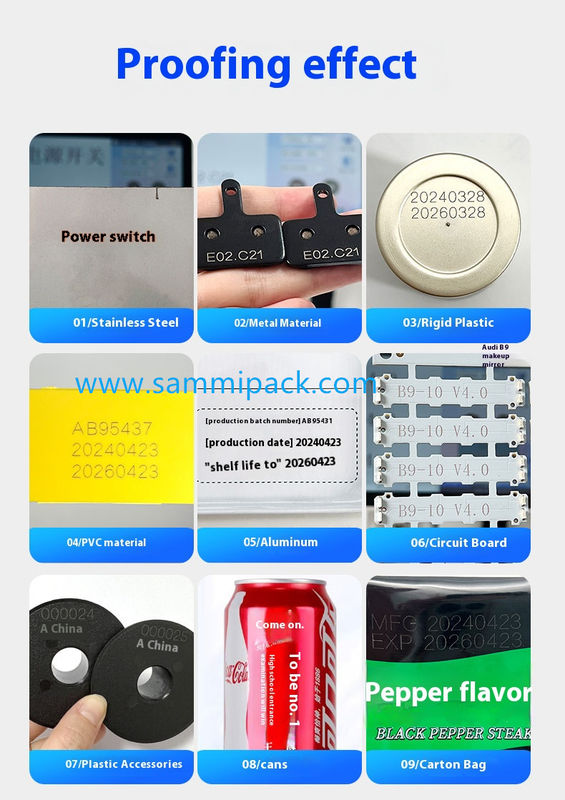 نقاش لیزری فیبر با نگهداری کم برای قطعات فلزی اندازه نقطه، پشتیبانی از کد QR / بارکد