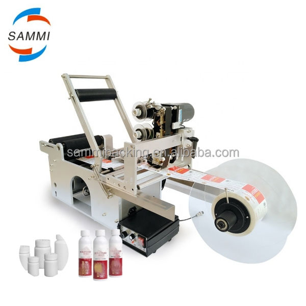 MT-50 ماشین برچسب گذاری نیمه خودکار برای بطری های گرد قوطی های کاغذ فلزی شیشه ای بسته بندی مواد غذایی استفاده جدید استفاده شده