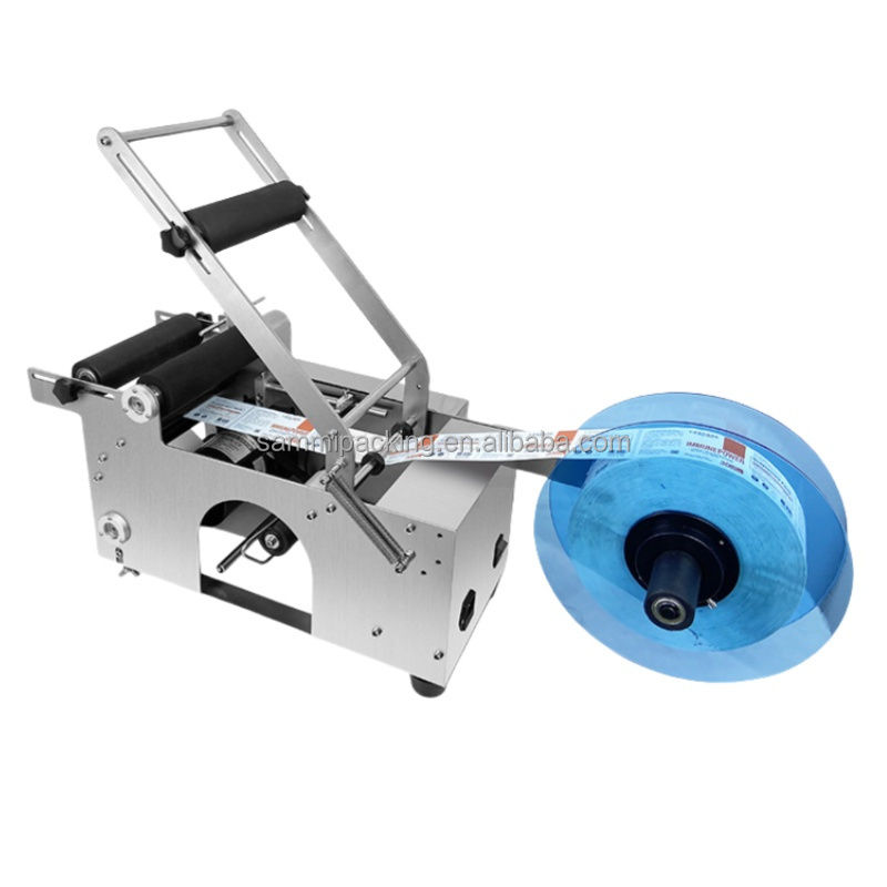 قیمت کارخانه MT-50 کیفیت بالا نیمه اتوماتیک دستگاه برچسب گذاری بطری دور، دستگاه برچسب گذاری استیکر برای بطری دور