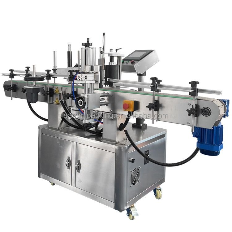 فروش 2024 در چین ماشین های برچسب گذاری سیلاندر نیمه خودکار قابل اعتماد الکتریکی با اجزای PLC بسته بندی کارتن چوبی