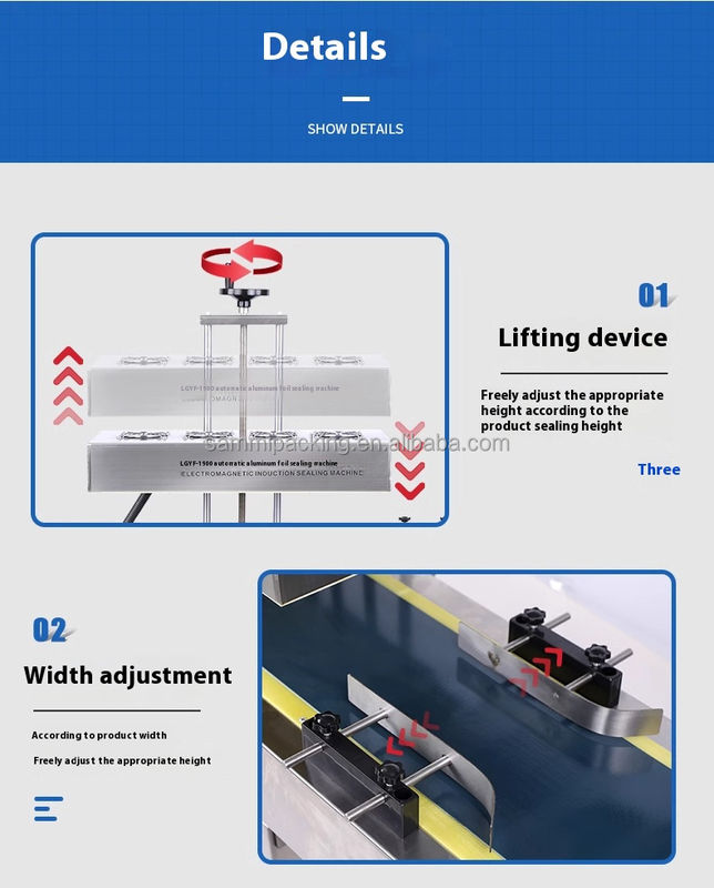دستگاه پلمپ پیوسته و اتوماتیک بطری پلاستیکی با پیچ، دستگاه جدید پلمپ القایی فویل آلومینیومی، دستگاه‌های بسته‌بندی درب با خنک‌کننده هوا
