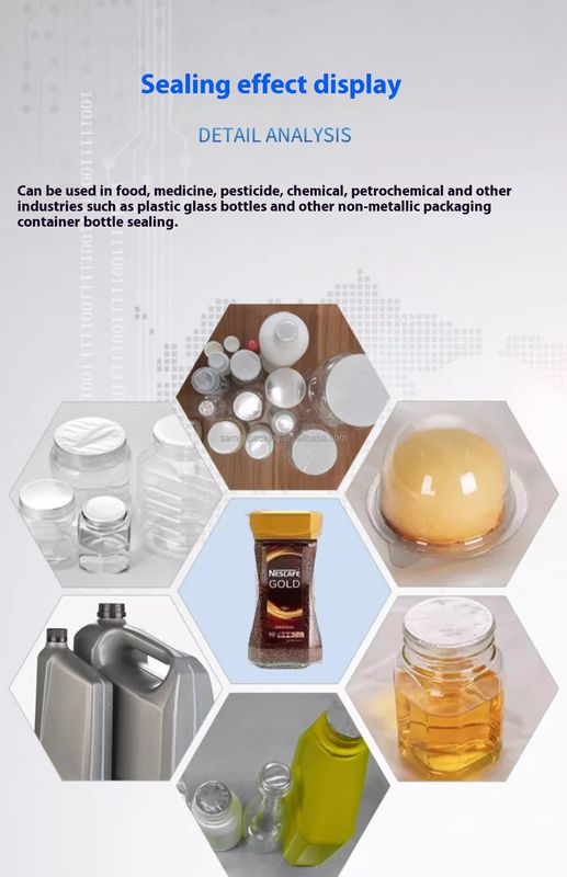 دستگاه پلمپ القایی فویل آلومینیومی پیوسته و کاملاً اتوماتیک برای بطری های پلاستیکی