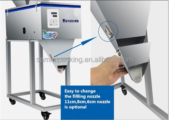 دستگاه بارگیری زیرمجموعه کمی بزرگ با ظرفیت 50-999 گرم، غلات، برنج، چای، بسته بندی، پودر لباسشویی، ماشین توزین و پرکن