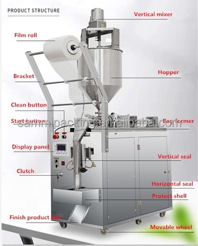 طراحی جدید ماشین پاکت مایع خودکار ماشین پاکت سس چیلی ماشین پاکت عسل ماشین پاکت پاکت عسل با مخلوط کننده