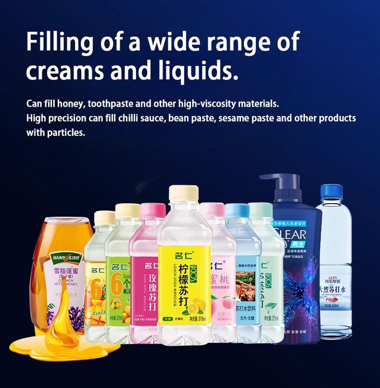 دستگاه پرکن مایعات پیستونی ارزان قیمت نیمه اتوماتیک 2 نازل برای پر کردن لوازم آرایشی، آب، نوشیدنی، عسل، کرم و خمیر