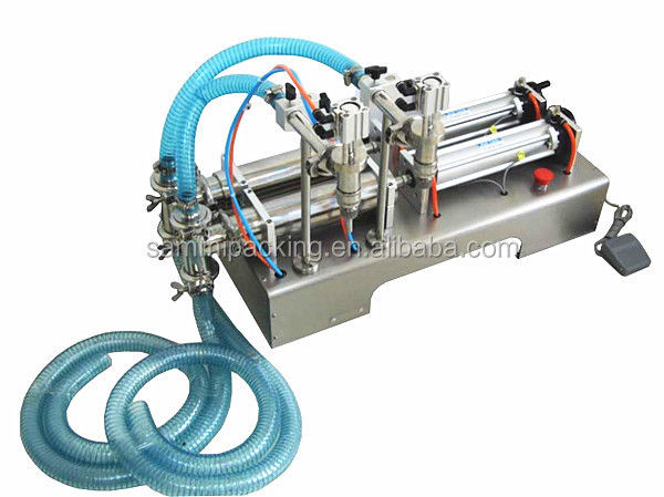 دستگاه پرکن پیستونی 2 سر برای پر کردن مایعات، نیمه اتوماتیک/دستگاه پرکن مایعات رومیزی