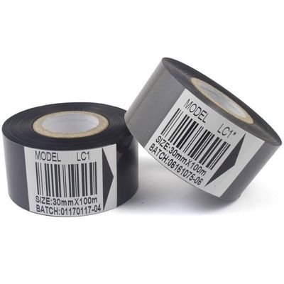 نوار فولیک داغ پلاستیکی سیاه 25mm 30mm 35mm برای چاپگر تاریخ انقضا