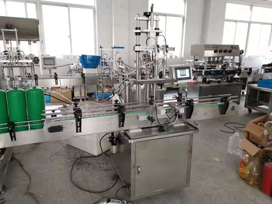 کف پر کردن بطری مایع و دستگاه برچسب گذاری خودکار