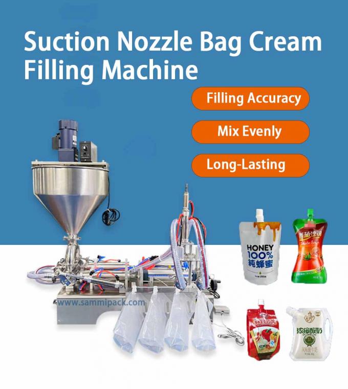 دستگاه پرکن مایعات صنعتی نیمه اتوماتیک کیسه عسل، نوشیدنی، آبمیوه با دهانه 0