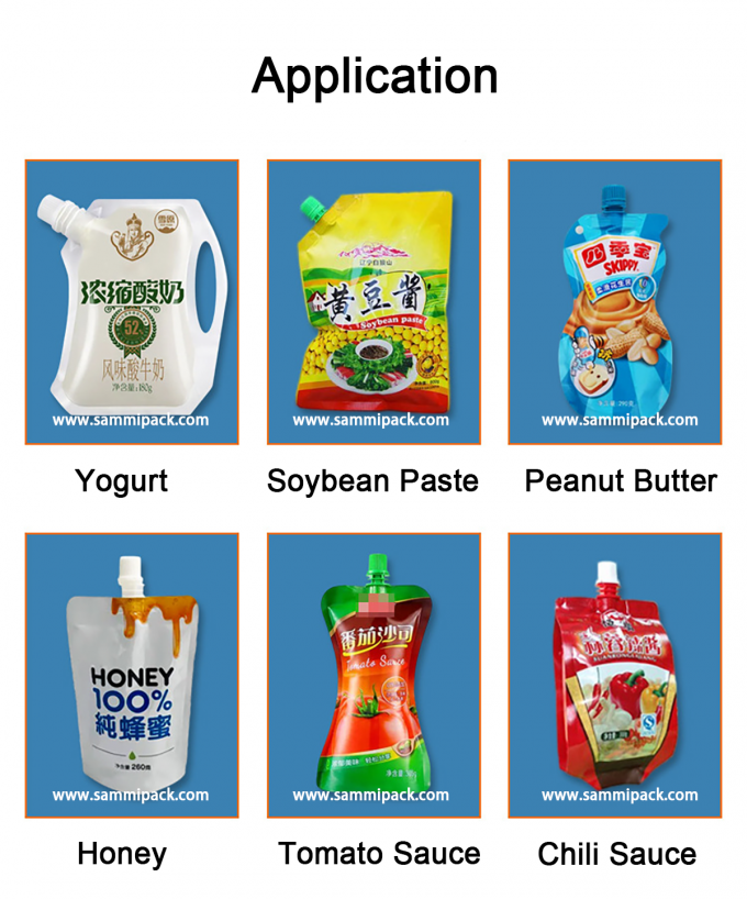 دستگاه پرکن مایعات صنعتی نیمه اتوماتیک کیسه عسل، نوشیدنی، آبمیوه با دهانه 3