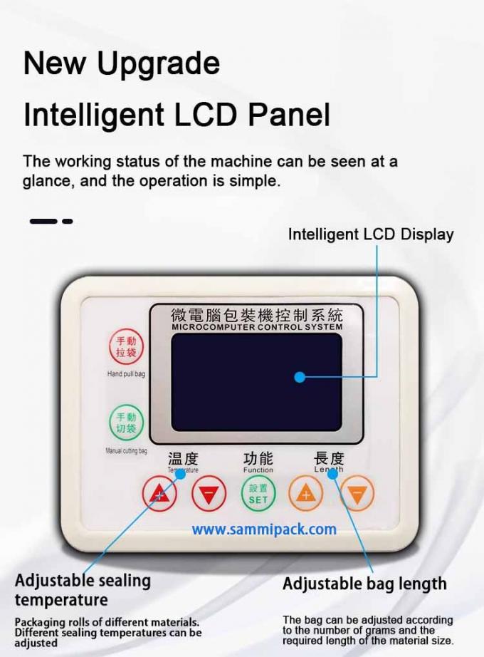 دستگاه بسته‌بندی خودکار مواد غذایی خشک با ظرفیت بیشتر، دستگاه بسته‌بندی پشتی برای دانه‌ها، آجیل، پودر ادویه، دقت 0.2 گرم 3