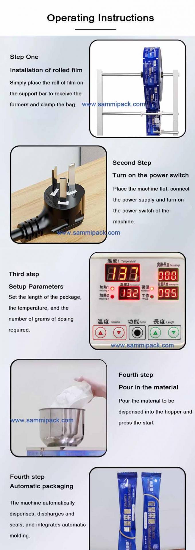 120.000 کیلوگرم دستگاه بسته‌بندی پودر چای با مواد بسته‌بندی کاغذی با وزن ناخالص واحد، همراه با دستگاه کدزن تمبر داغ 6