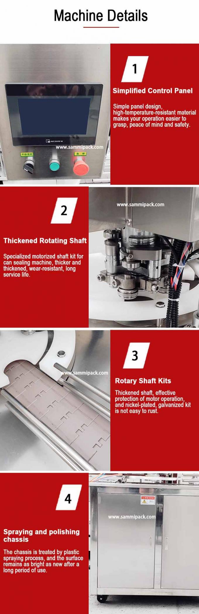 دستگاه اتوماتیک پلمپ و درب‌بندی رومیزی برای قوطی‌های شیر خشک، رنگ، نوشیدنی، مواد غذایی، ساردین و تن ماهی 2