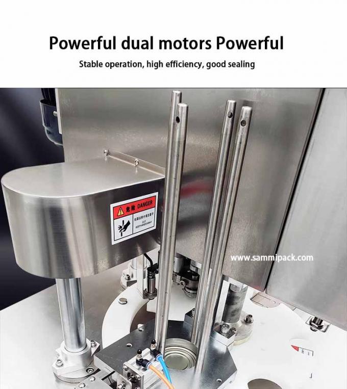 دستگاه اتوماتیک پلمپ و درب‌بندی رومیزی برای قوطی‌های شیر خشک، رنگ، نوشیدنی، مواد غذایی، ساردین و تن ماهی 4