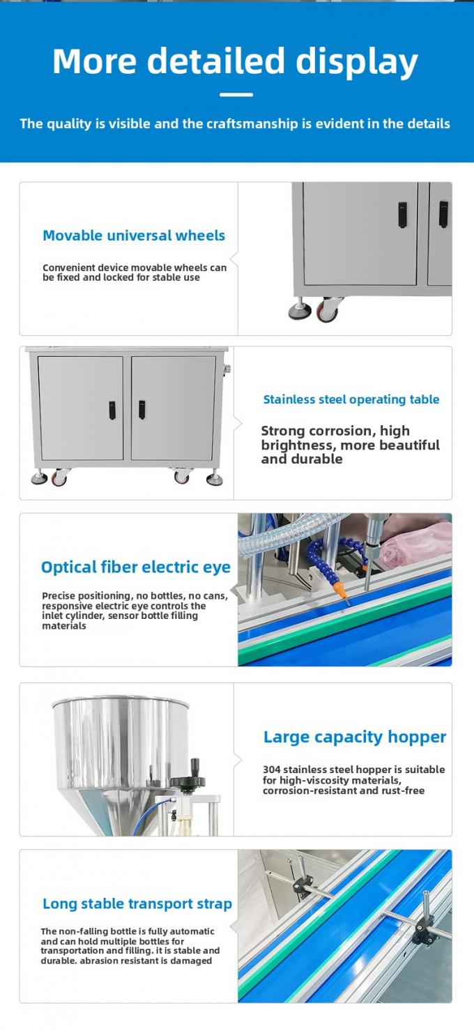 کار آسان کاملا خودکار پمپ روتور سرو دستگاه پر کردن مایع خمیر برای عسل مایع چرب بادام زمینی کتشاپ 4