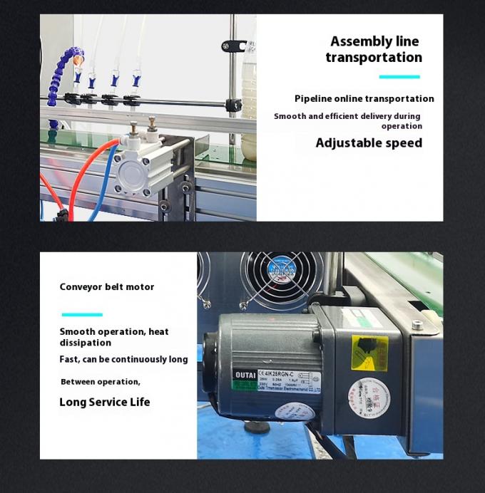 دستگاه پرکن اتوماتیک چهار سر با عملکرد ساده، دستگاه پرکن مایعات خوراکی برای شیر، آبمیوه، سس سویا و سرکه 8