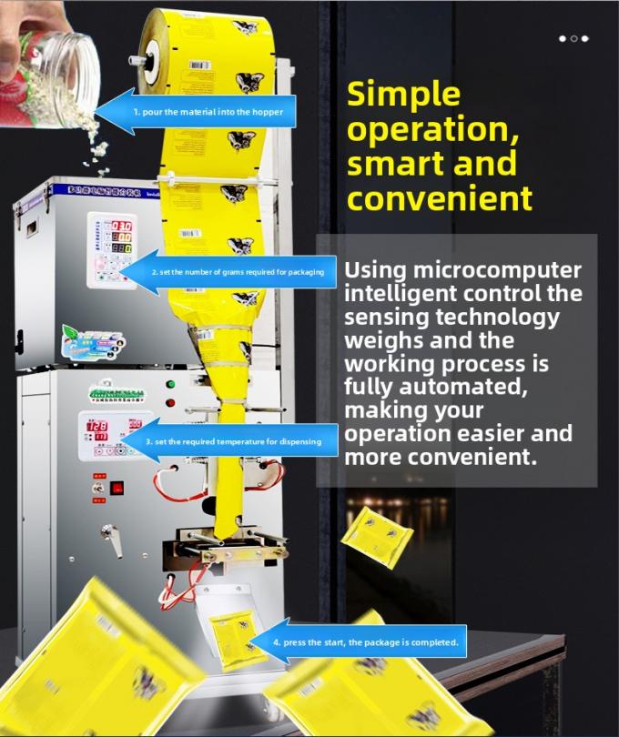 دستگاه بستهبندی چند منظوره پاپکورن اسنک چیپس چین، آرد آجیل، کاملاً اتوماتیک 14