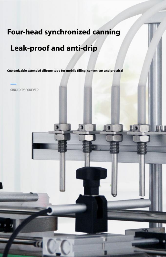 دستگاه پرکن مایعات اتوماتیک رومیزی با پمپ مغناطیسی 4 سر برای آبمیوه، آب و روغن 7